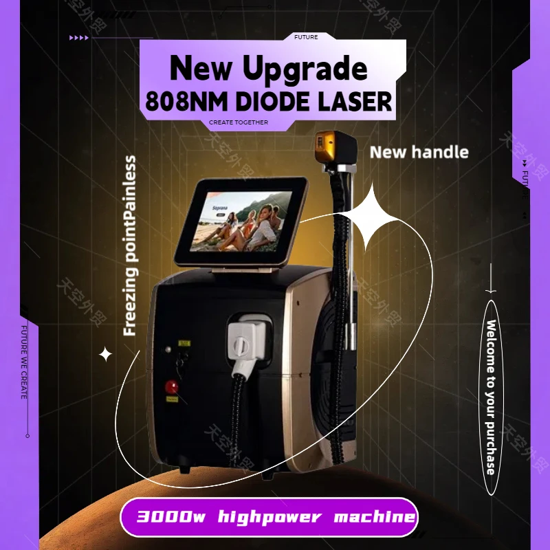 

Latest 2024 Diode Laser Hair Removal Machine 808NM 755NM 1064NM Painless and Permanent Hair Remover Ice Hair Removal