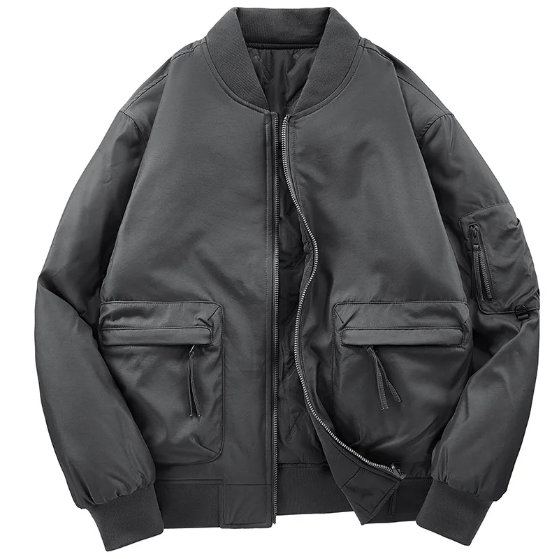 جديد أزياء الرجال مزدوجة الوجهين عارضة أسفل السترات معاطف الشتاء جيوب متعددة البضائع معاطف جودة الذكور سمكا الدافئة سترات حجم 5X