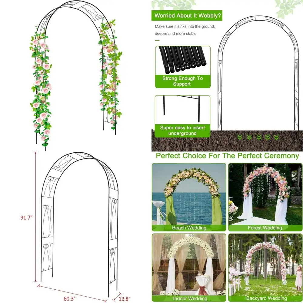 

Elegant Steel Garden Archway for Climbing Plants and Vines, Perfect Pergola for Outdoor Spaces