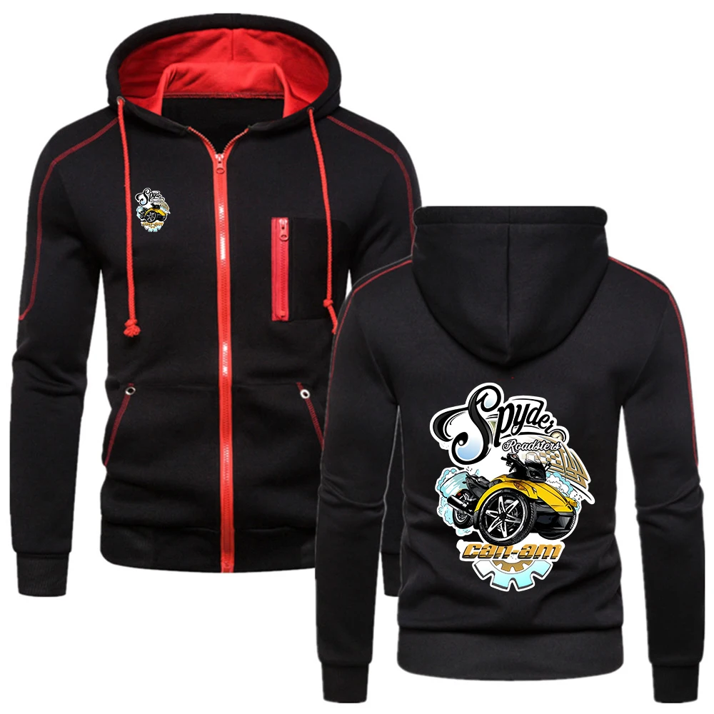 

BRP Can Am мотоциклетный принт 2026, новое мужское весенне-осеннее популярное однотонное повседневное дизайнерское пальто на молнии с капюшоном