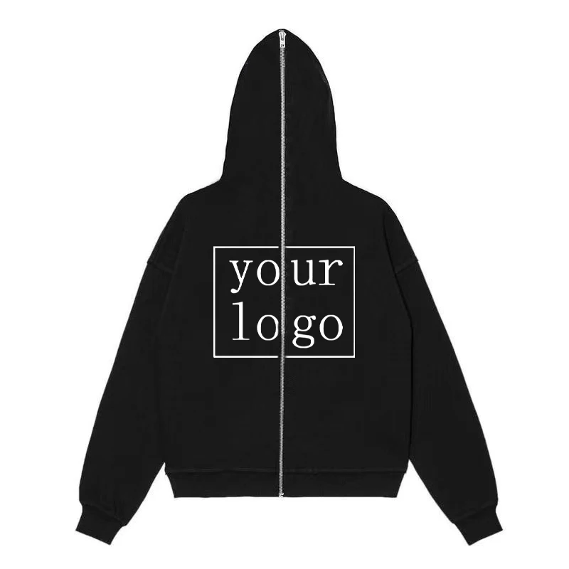 Your Own Design Brand Logo/Picture Custom Zip Up Hoodie Men Women Casual Personalized Sweatshirts Text Print DIY Zipper Jackets