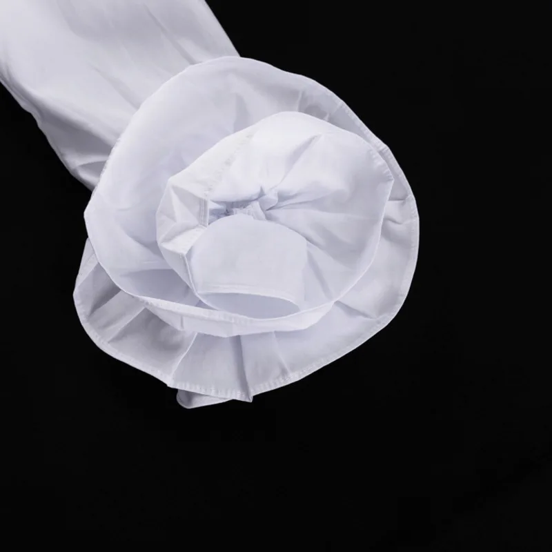 EAEOVNI 3D 꽃 슬리브 스플 라이스 디자인 여성을위한 패션 셔츠 화이트 옷깃 다목적 블라우스 캐주얼 2025 새로운 의류 1A967
