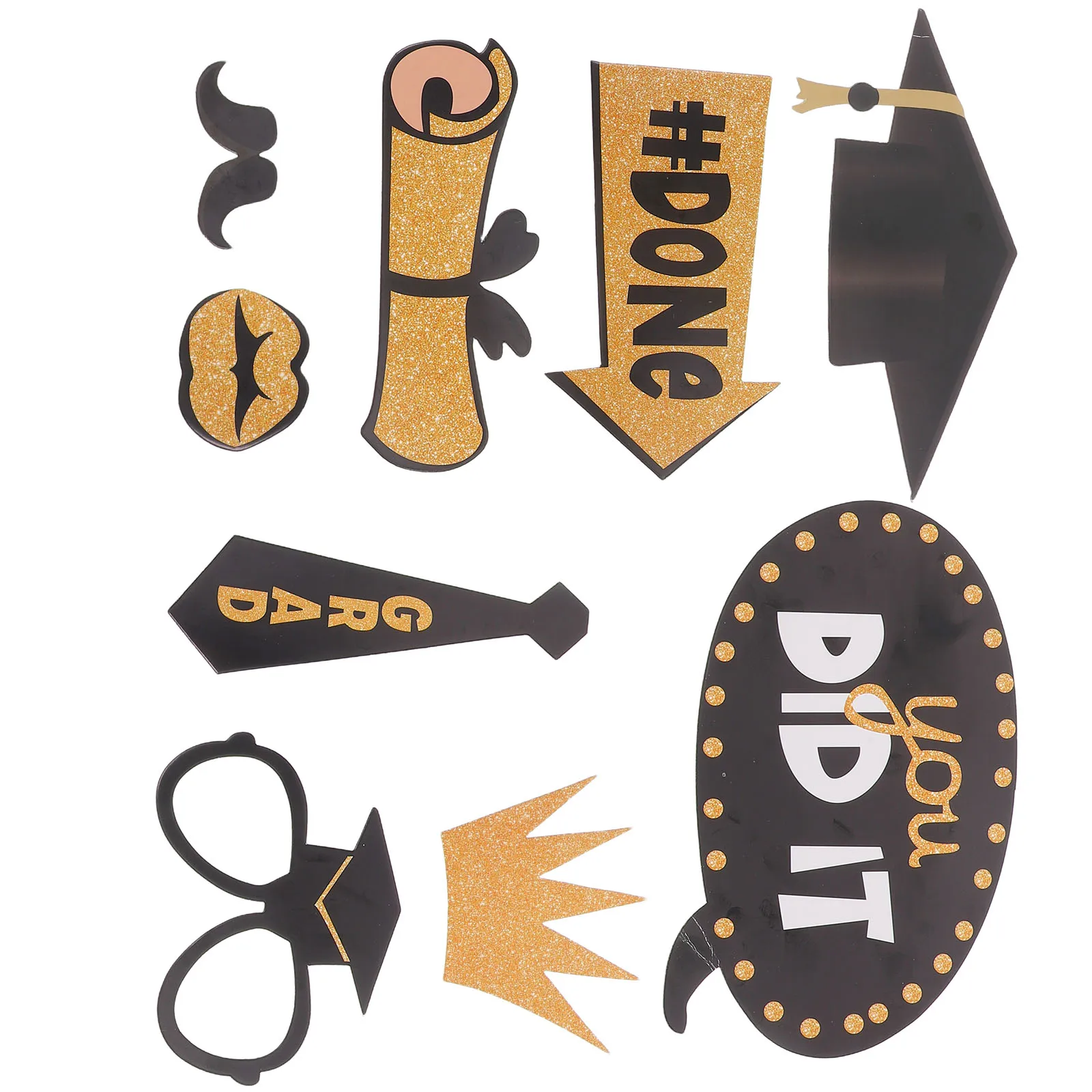 

Graduation Photo Props Variety Decorations Exquisite Design Booth Party Supplies Selfie Set Wooden Frame Photo Booth Graduation