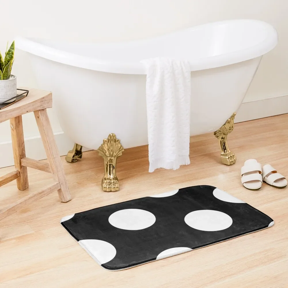 

Black and White Polka Dot Design Bath Mat Carpet Bathroom House Interior Entrance Mat