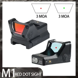 M1 Red/Green Dot Sight Tactical Airsoft Hunting Rifle Scopes Optical Lens Adjustable Reflex Sight with Gl*ck Mount