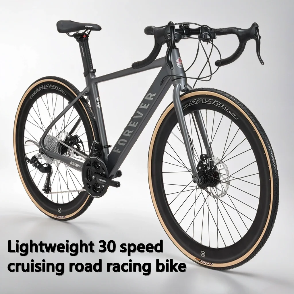 

700C curved handlebar Road Racing bicycle light aluminum alloy 27/30 speed road Bike cable pull disc brake gravel bicicleta