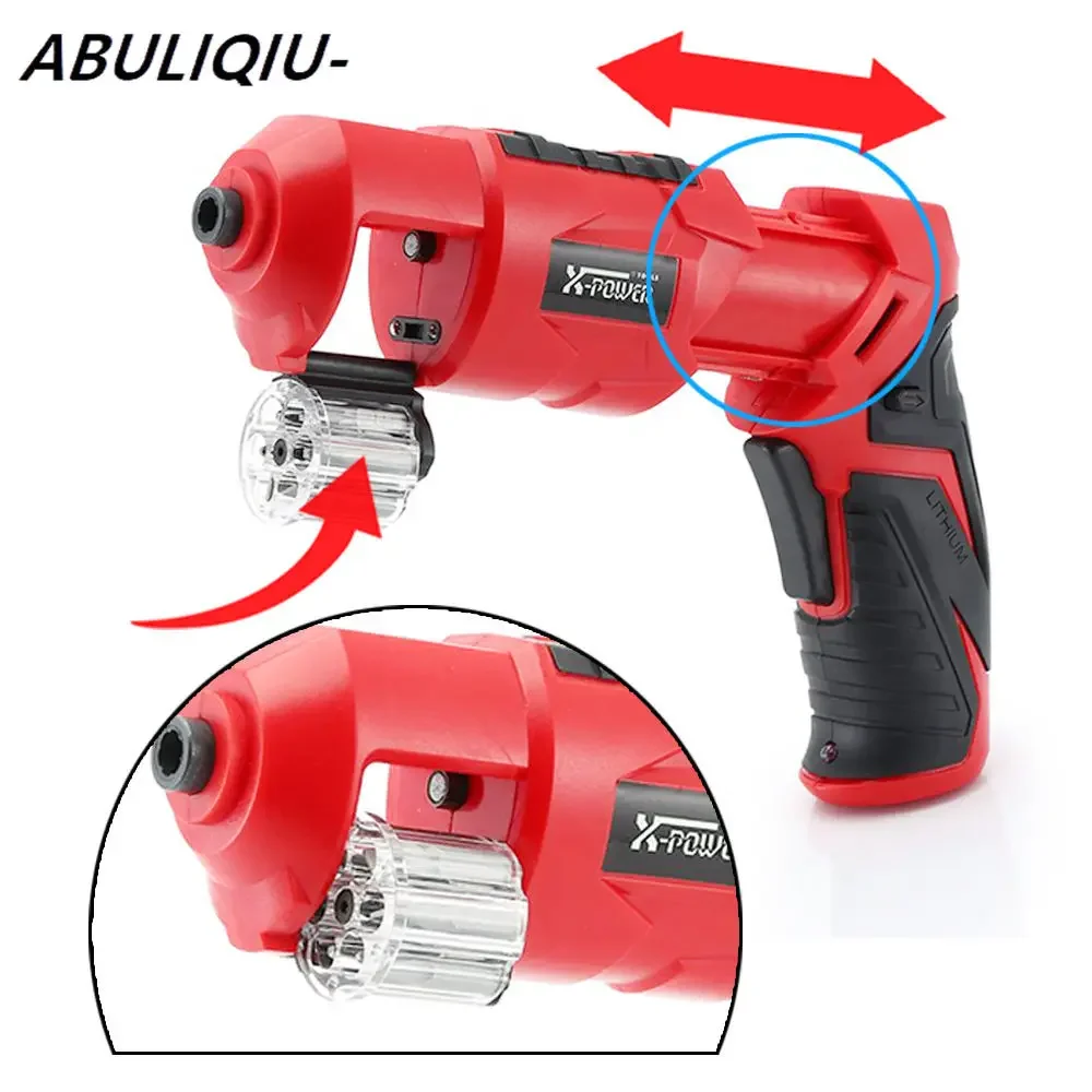 New X-POWER 6V Mini Electrical Screwdriver Set Smart Gun Style Cordless Electric Screw Driver USB Rechargeable Bit Drill Tool