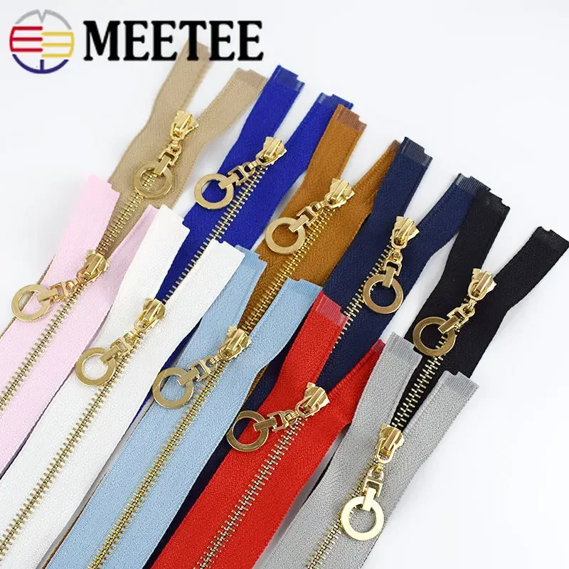 Meetee 3Pcs 15-70cm 3# Metal Sewing Zipper for Bag Pocket Wallet Auto Lock Garment Decor Zip Repair Kit DIY Accessorie