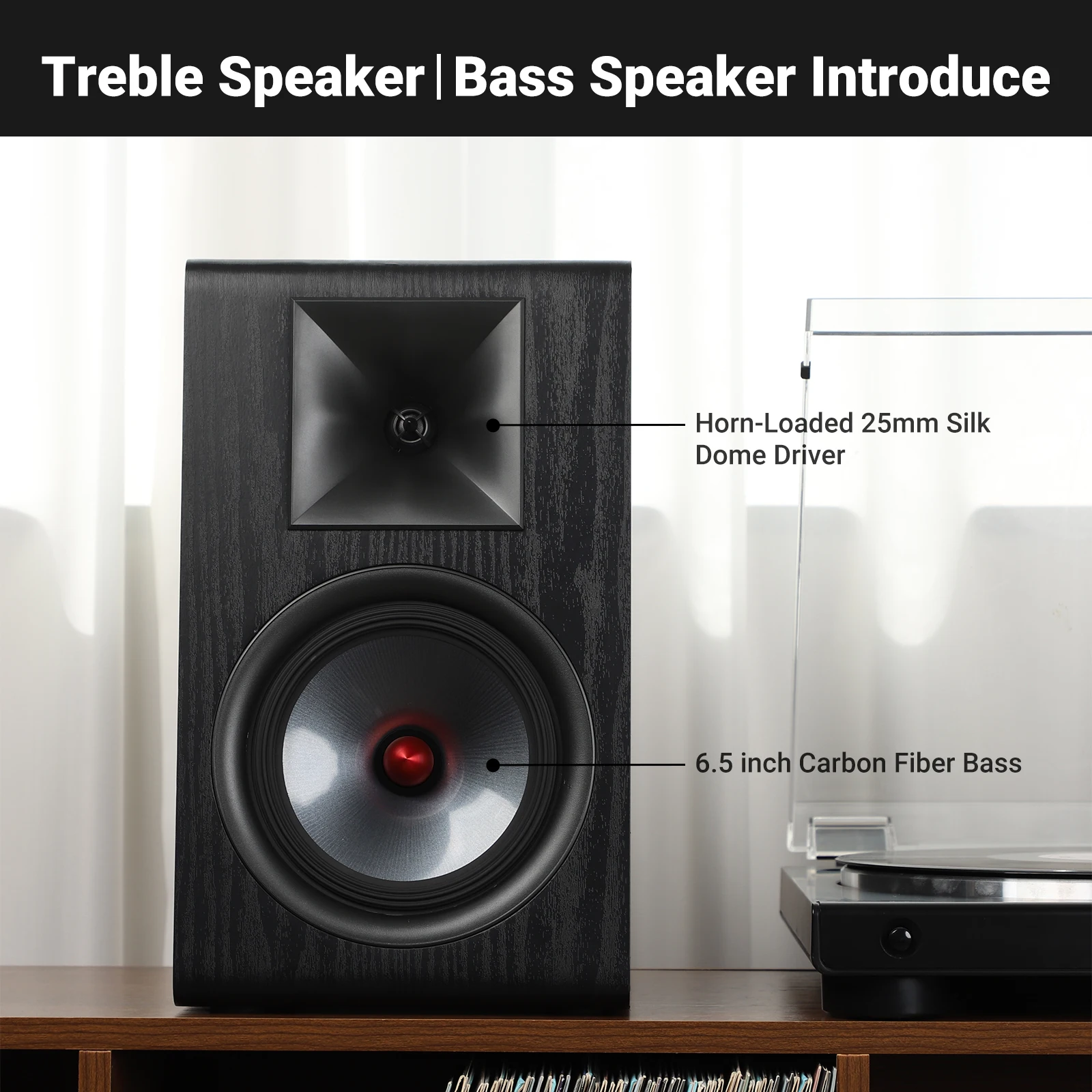 AIYIMA 1Pair 6.5Inch Passive Speaker P600 4ohm Silk Tweeter Wood Carbon Fiber Woofer Bookshelf Speaker for A80 A20 A07 MAX