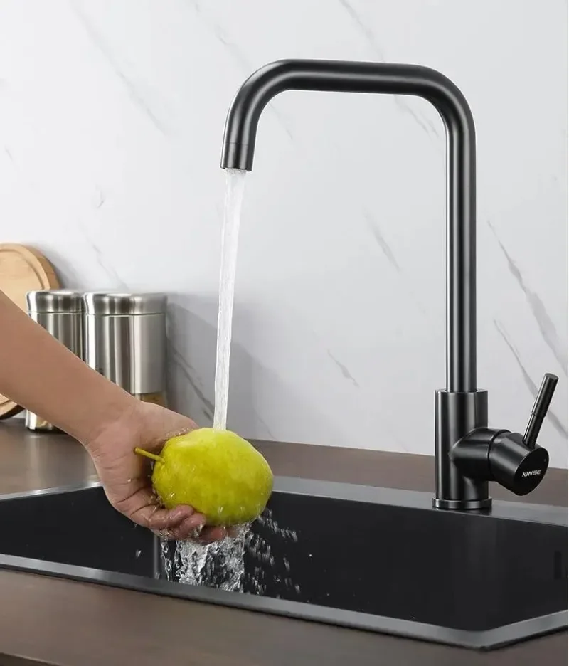 

Stainless Steel Kitchen Faucet Gun Ash Brushed Gold Hot and Cold Stainless SteeL