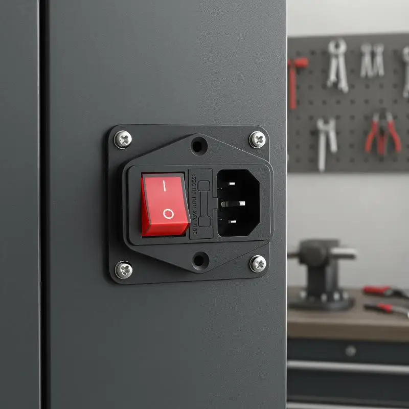 IEC320 C14 AC Inlet Power Socket Red LED Rocker Switch 10A 250V 3 Pin for Medical Device Power Connection