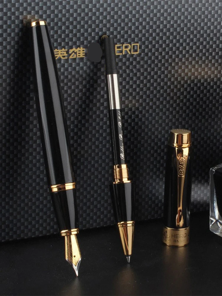 Hero H638 Gold Clip Metal Fountain Pen 0.5mm Nib Ink Gift Business Supplies School Supplies