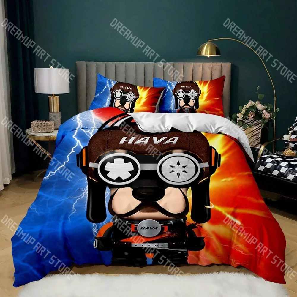 Cute Cartoon Spotted Dog Bulldog Bedding Set Single Twin Full Queen King Size Bed Set Kids Bedroom Duvetcover Sets Bed Sheet Set