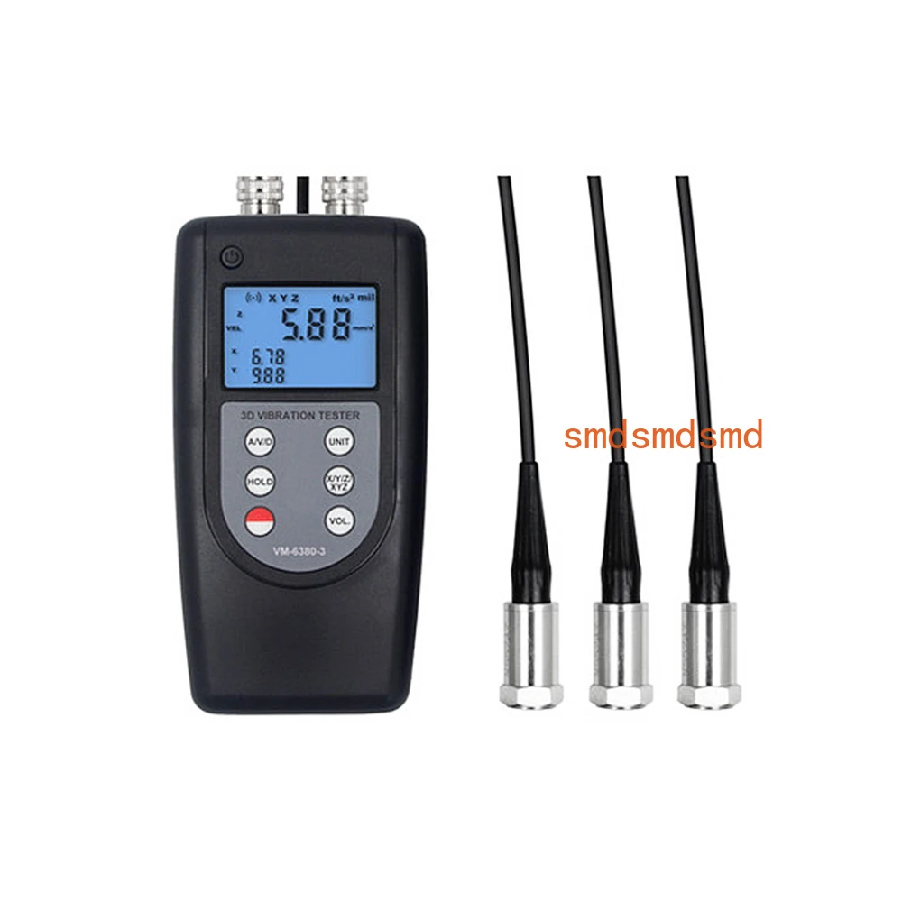 Digital Mechanical Vibration Analyzer VM-6380-3 Vibrometer Velocity Acceleration and Displacement Frequency 10Hz ~ 10kHz