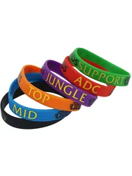 1PC Game Bracelet Wristband Silicone with ADC, JUNGLE, MID, SUPPORT, DOTA 2 Printed Band Women Men SH001