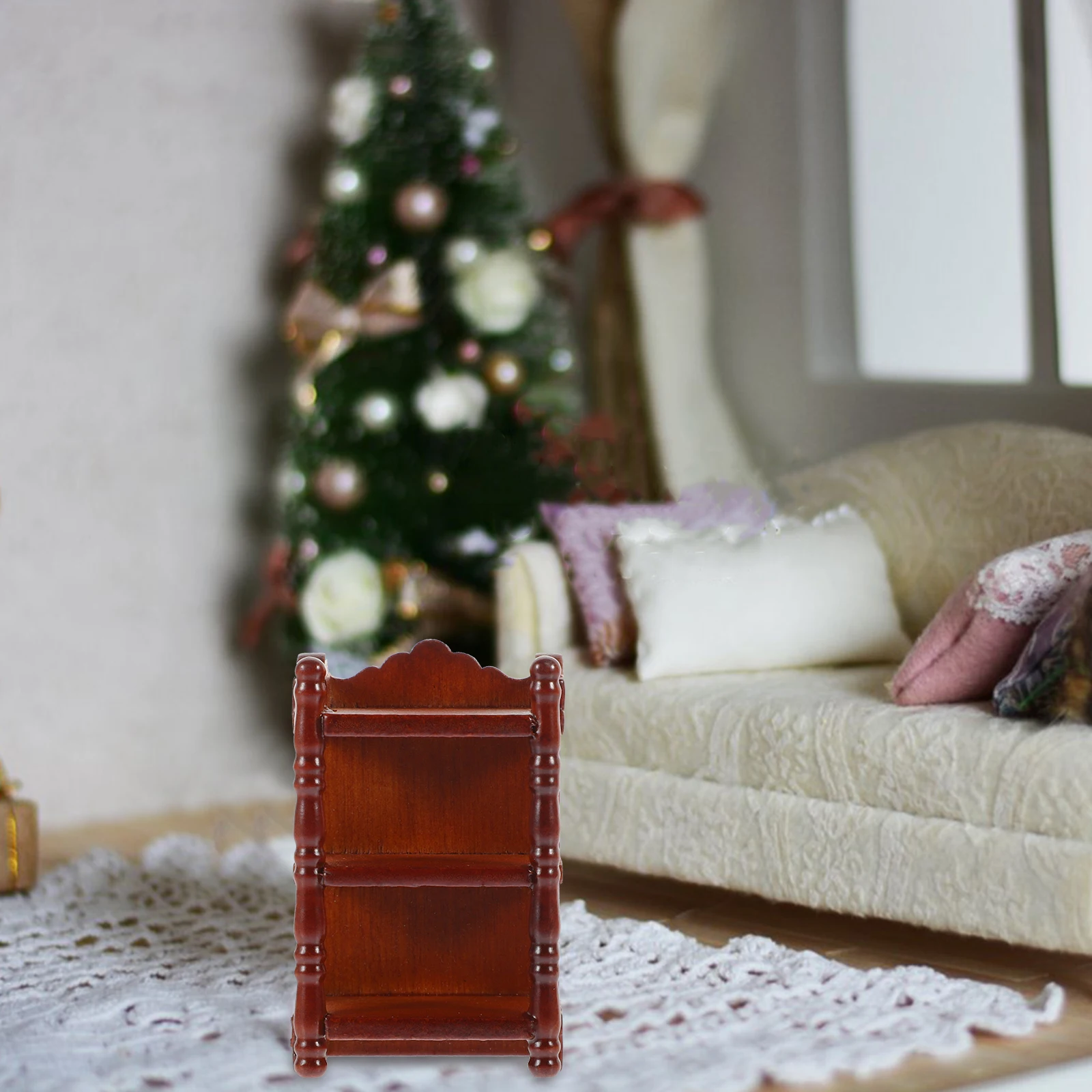 Miniatuurmeubilair Poppenhuis Nacht St Peuterstijl Hout Materiaal Ontwerp Mini Nightst Opslag ganizer Huisaccessoire