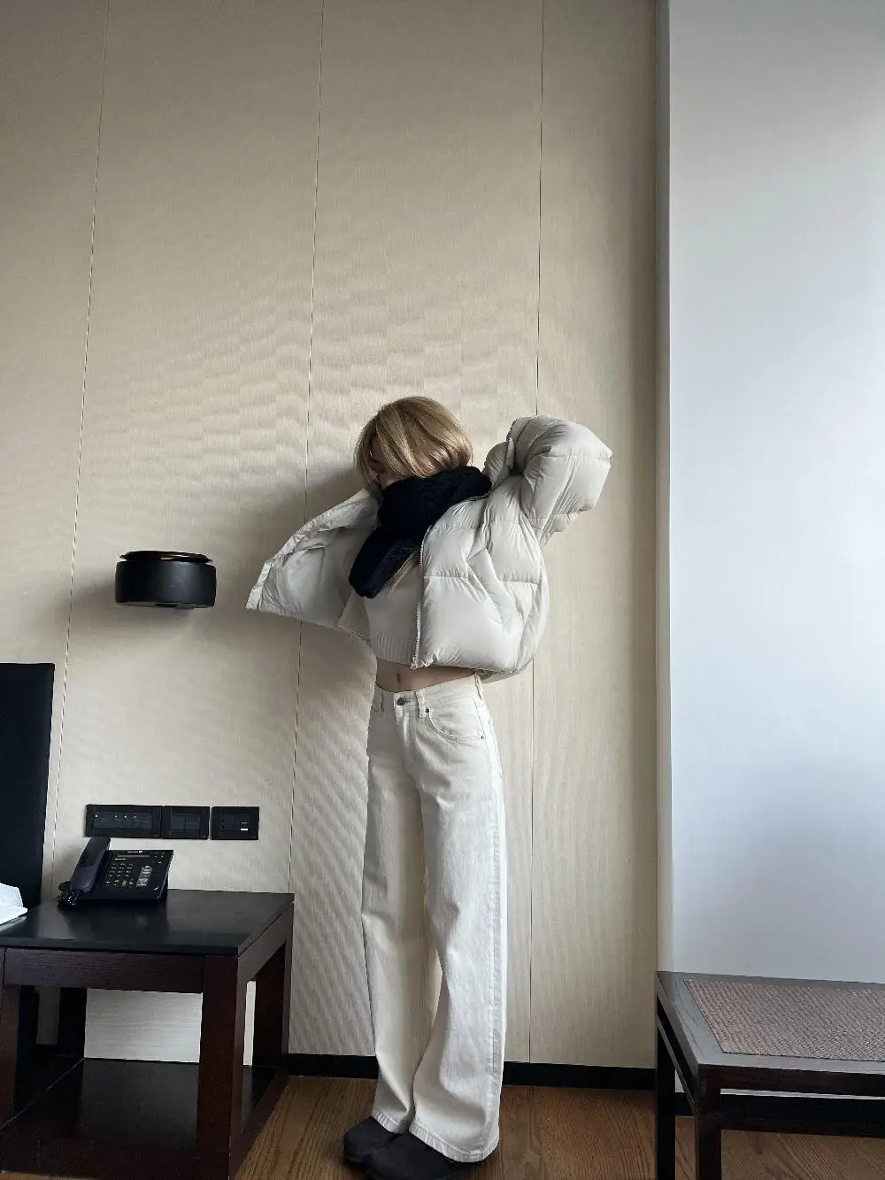 

Mbechic зимние свободные утягивающие винтажные эластичные джинсы оригинального цвета маленького размера цвета хаки, прямые брюки, женские повседневные широкие брюки...