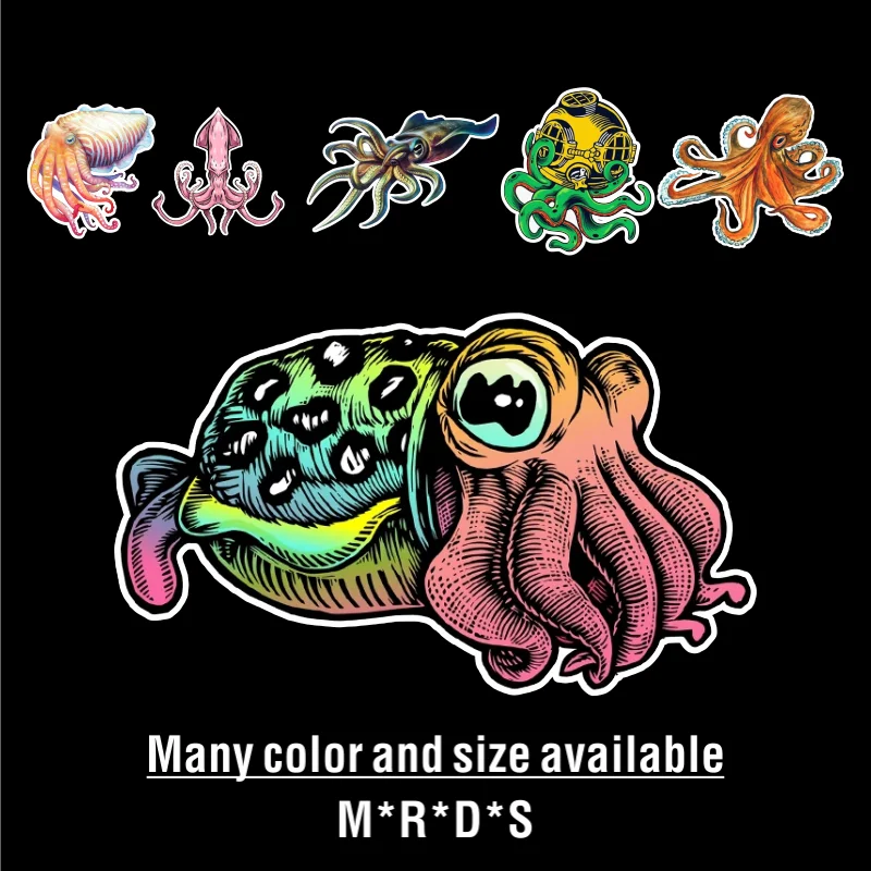 8/cm 13CM/17CM Self-Adhesive Decal CUTTLEFISH Car Sticker Waterproof Auto Decors on Bumper Rear Window Laptop