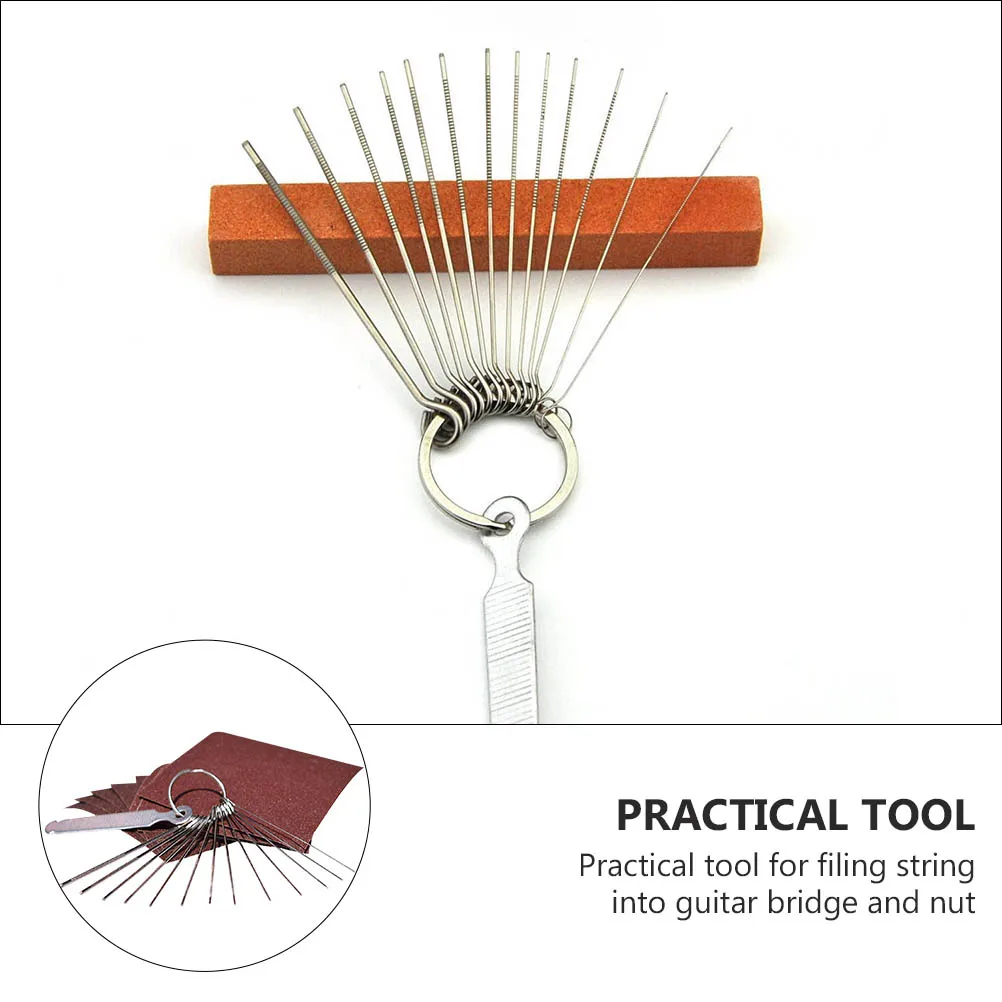 

10 PCS/Set Nut File Guitar Luthier Tool Bass Metal Bridge Saddle Alloy Files for Acoustic Needle Ukulele
