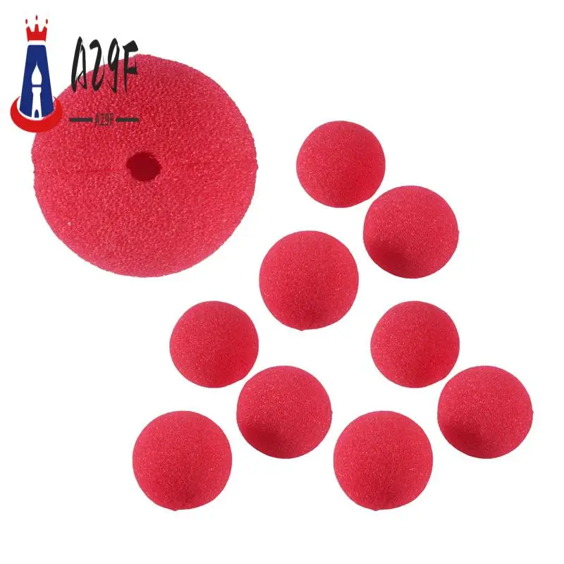 

A29F-10Pcs Adorable Red Ball Sponge Clown Nose For Party Wedding Decoration Christmas Halloween Costume Magic Dress Accessories