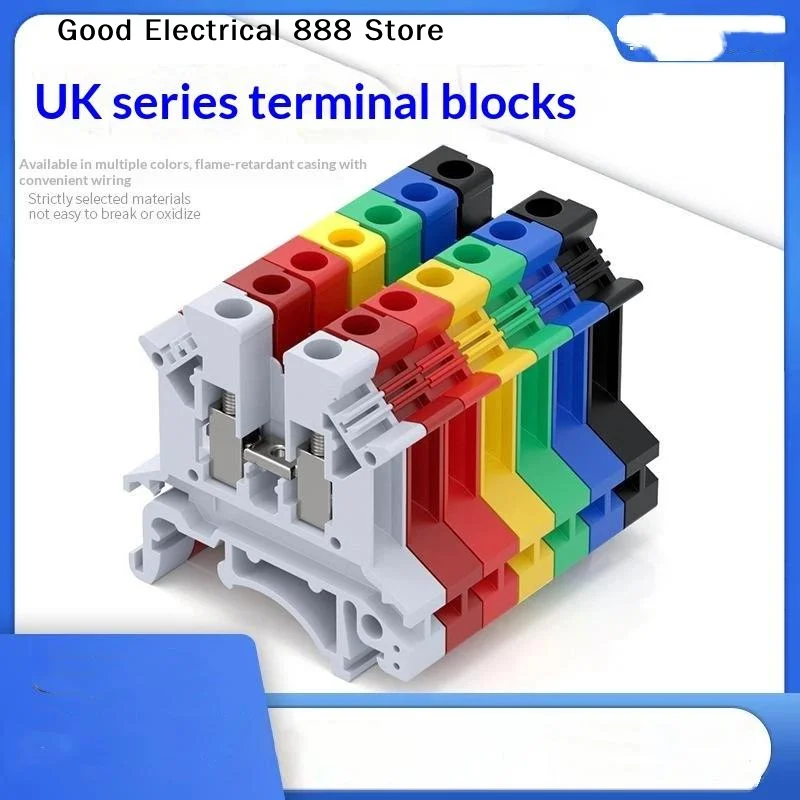 【G】10Pcs UK 2.5 Terminal Block UK2.5B Screw Connection Connect Strip 2.5B 2.5mm² Cable Electrical Din Rail Wire Connectors