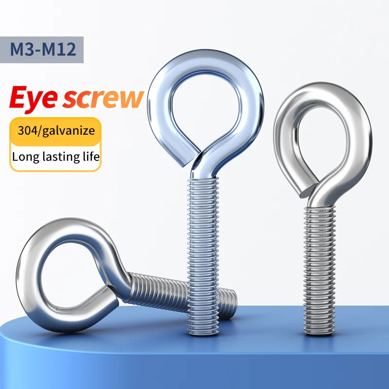 

304 stainless steel goat eye closing machine tooth screw ring screw Closed goat eye hook sheep eye screw M3 M4 M5 M6 M8 M10