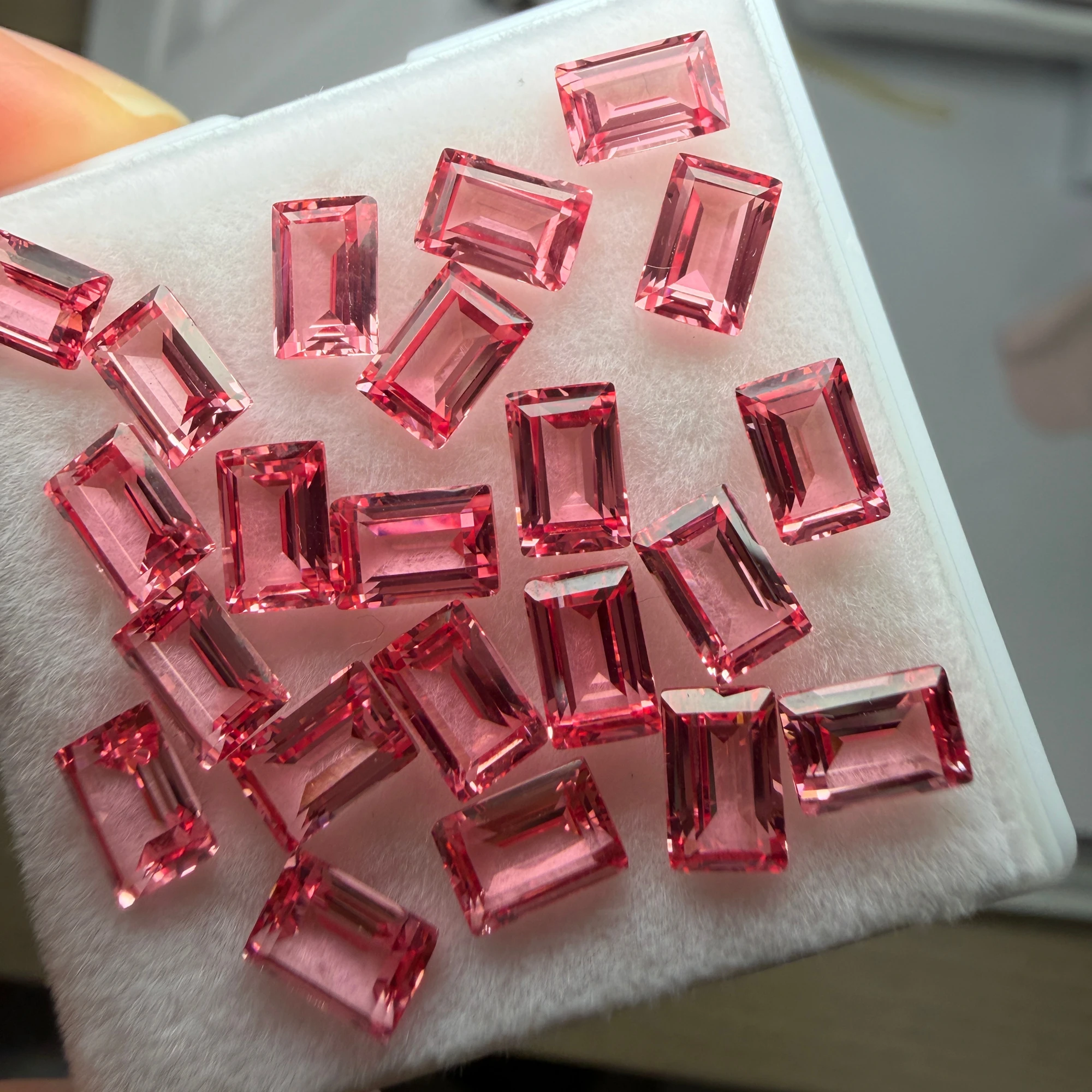 China Factory Price Lab Grown aRectangle Cut 4*6mm Padparascha Gems Stone Loose Stone for Fashion Making