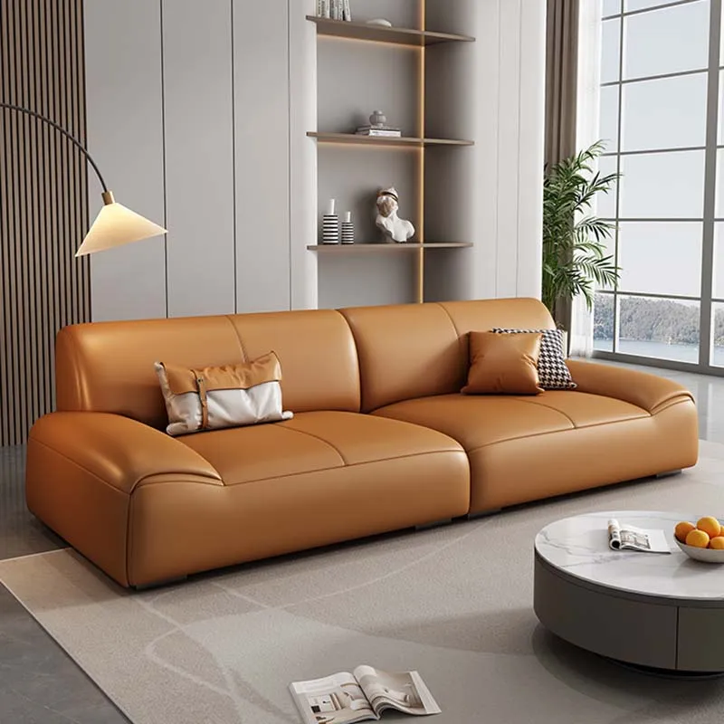 Minimalistyczna Sofa do salonu skóra naturalna nowoczesne eleganckie sofy salon wygodne meble Divani Soggiorno Nordic