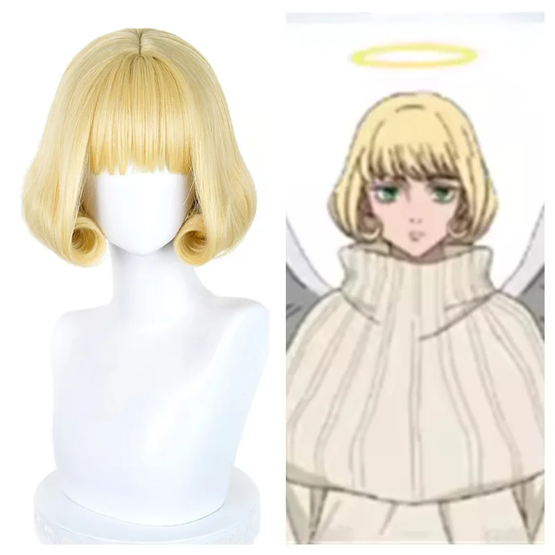 

Already Styled Anime Jujutsu Kaisen Hana Kurusu Cosplay Wig Short Blonde-Yellow Bob Hair Wigs for Halloween Party Headwear Props