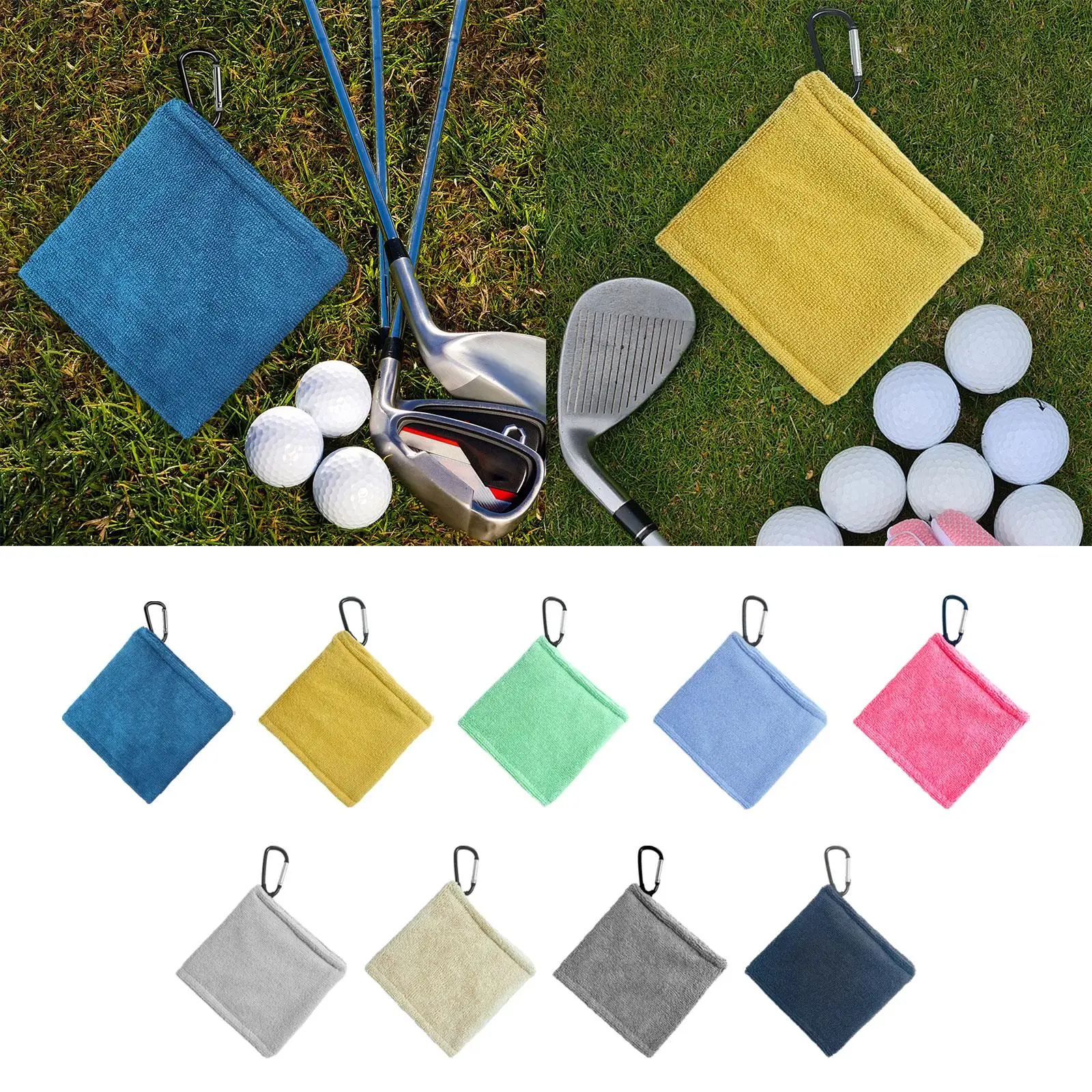 Golf Ball Towel Wipe Square Golf Ball Cleaning Bag for Golfer Gift