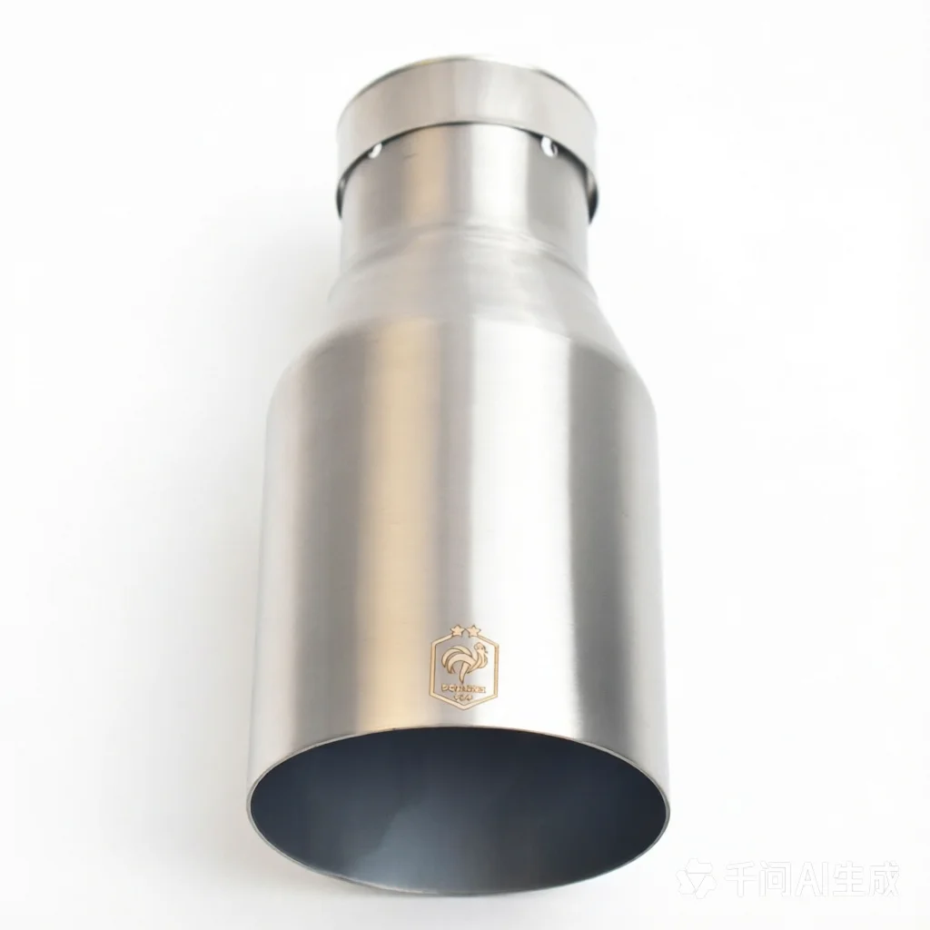Stainless Steel Exhaust Tip 304 Brushed Finish – French Rooster Logo, Flat Cut, Universal Fit for European Cars