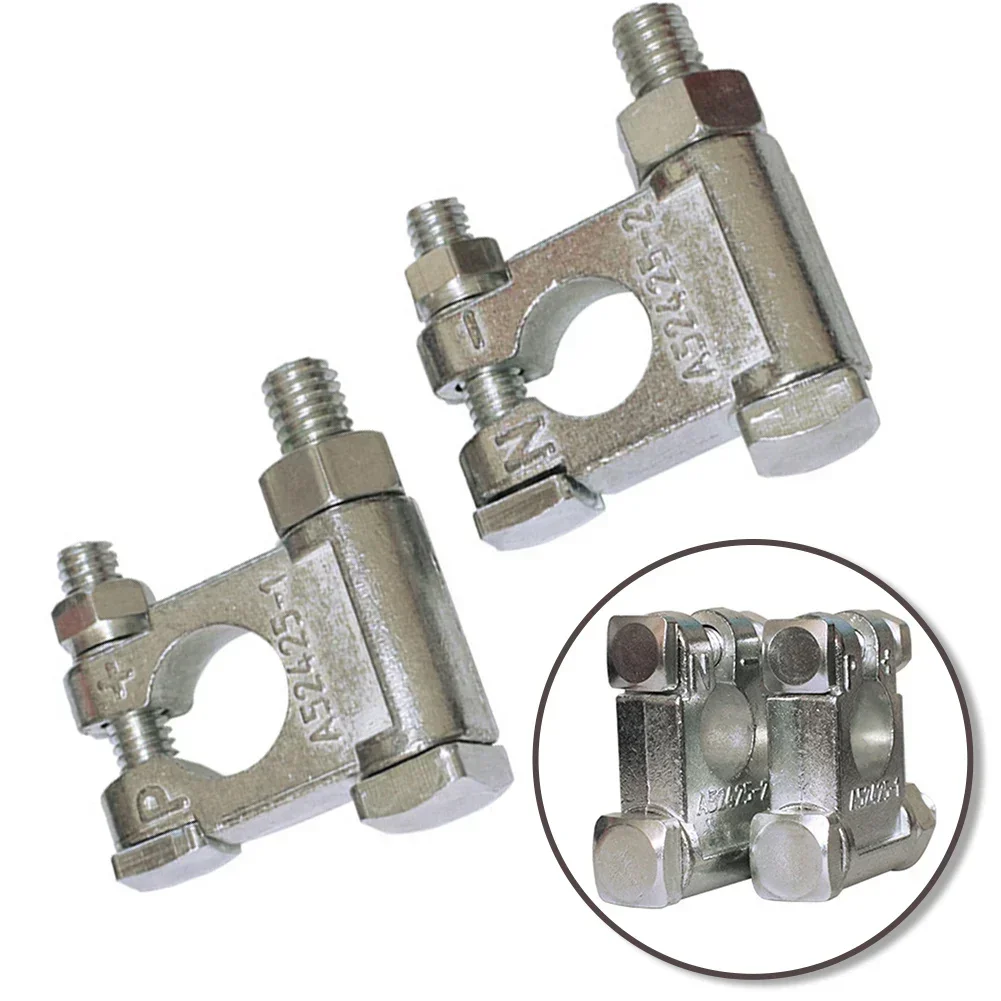 1 Pair Automotive Zinc Alloy Pile Head Battery Clamp Car Battery Terminal Connector Motorcycle Ignition Device Car Accessories