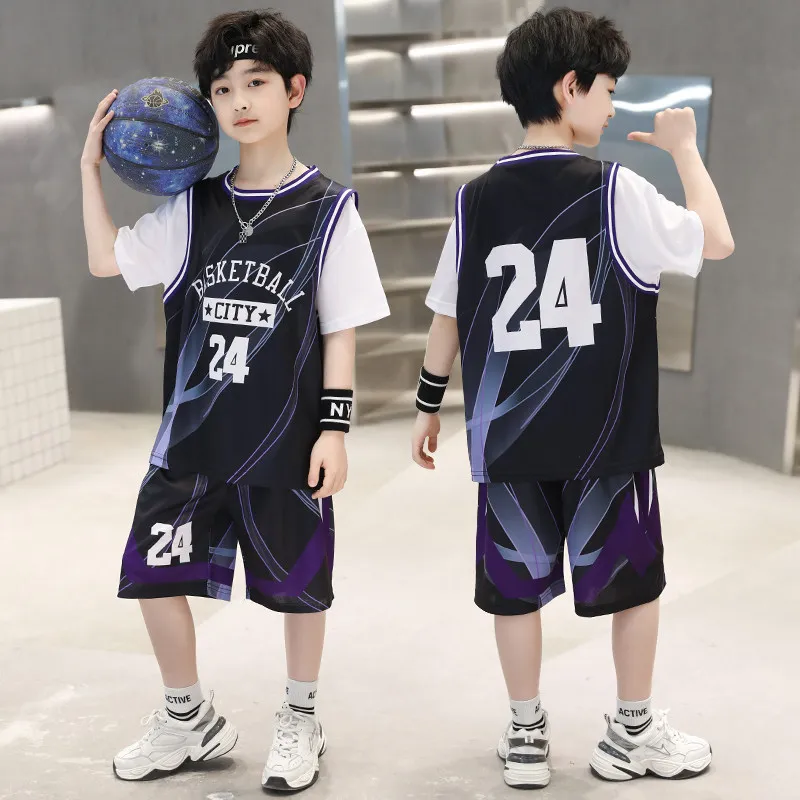 uniforme-de-baloncesto-kobe-de-algodon-puro-ropa-deportiva-de-manga-corta-de-secado-rapido-para-ninos-conjunto-de-ropa-de-verano-comoda-y-transpirable