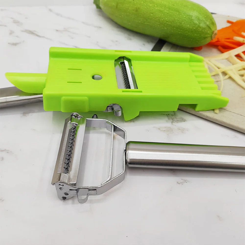 2 In 1 Julienne Peeler with Grid Plate Double Blade Peeler Multifunctional Household Shredder for Potato Orange Fruit Vegetable