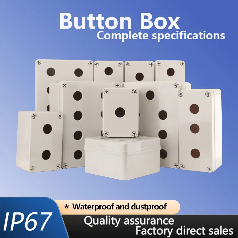 1 2 3 4 5 6 Hole Waterproof ABS  Metal Push Button Switch Box with Outdoor Power Control Box Waterproof Button Box Switch Contro