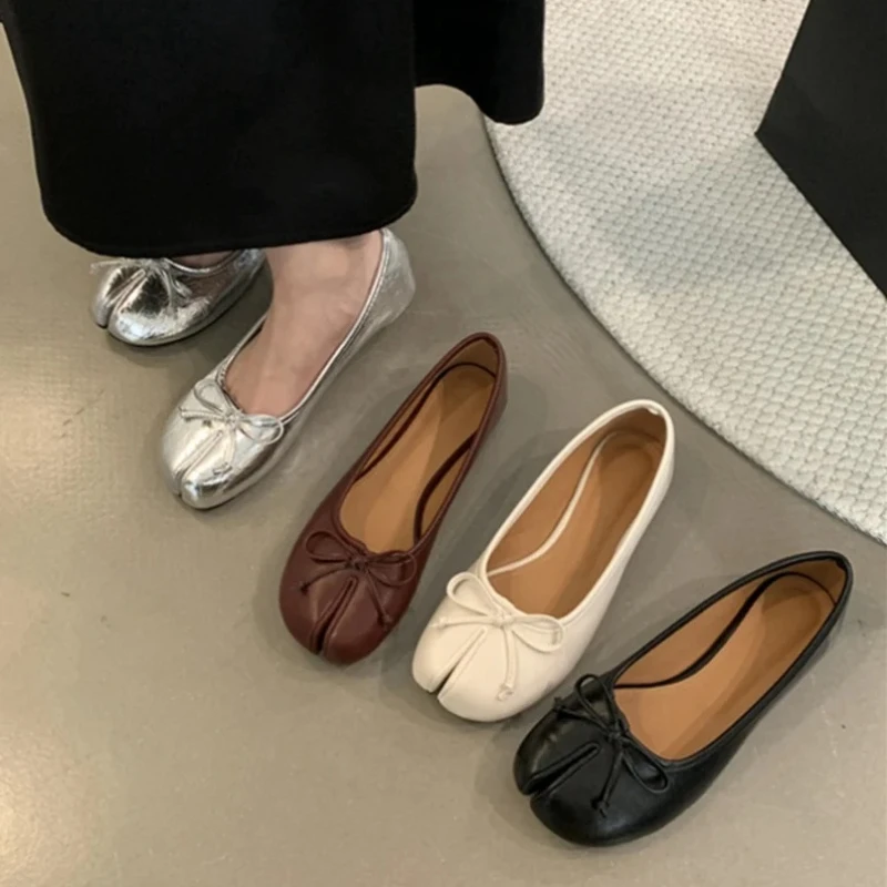 

Women Flats Ballet Slip On Loafers Soft Moccasins Tabi Ninja Casual Ladies Shoes Bow Knot Mujer Flat Shoes Woman