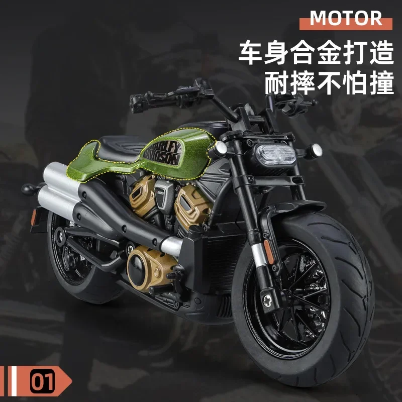 

1:12 Harley SPORTSTER S Мотоцикл Высокая имитация литья под давлением модель из металлического сплава Автомобиль Звук Свет Коллекция Детские игрушки Подарки M41Two-wh