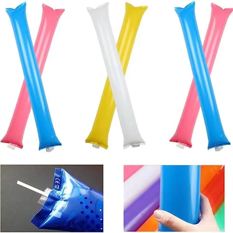 24pcs Inflatable Cheerstick Toy Cheer up Sticks Balloon Stick Clapper Cheering Stick Noise Maker Balloon Concert Party Gift