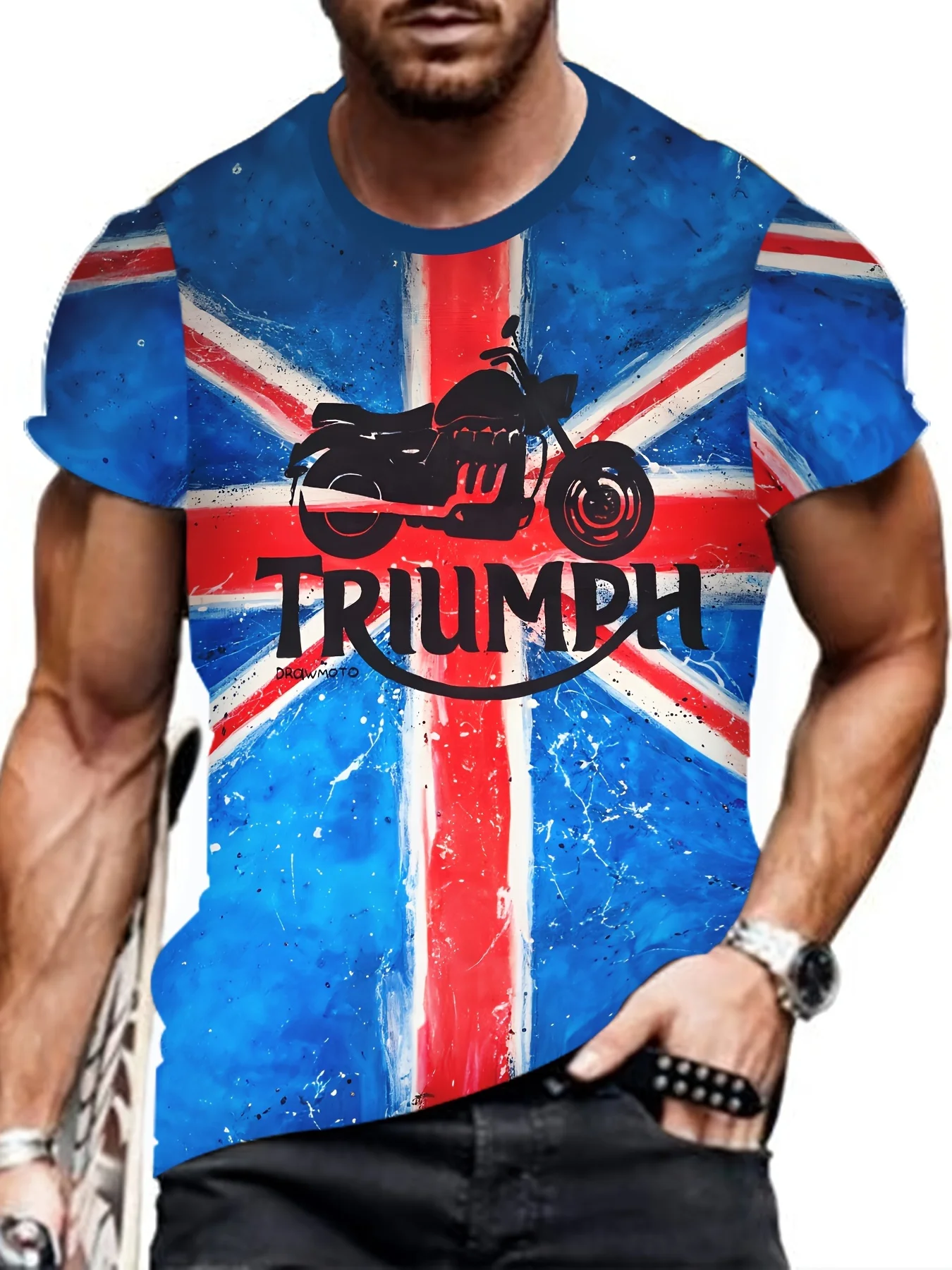 

2024 New Men's Trendy Motorcycle Pattern T-shirt