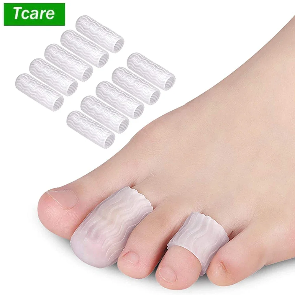 5 Pair Toe Tubes Sleeves Protector Cushions Silicone Finger Toe Separator