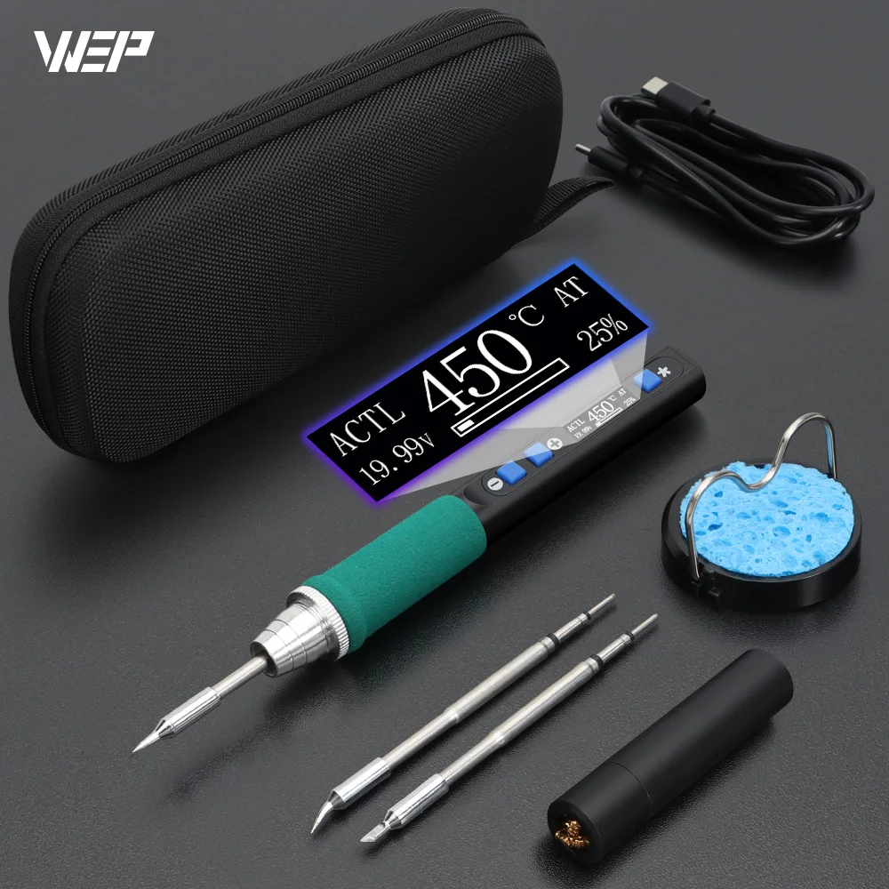 WEP 928D-IV Portable Soldering Iron Station Electric Solder Pen Powered By 20V Type-C USB Rechargeable For Phone Car Repair Tool