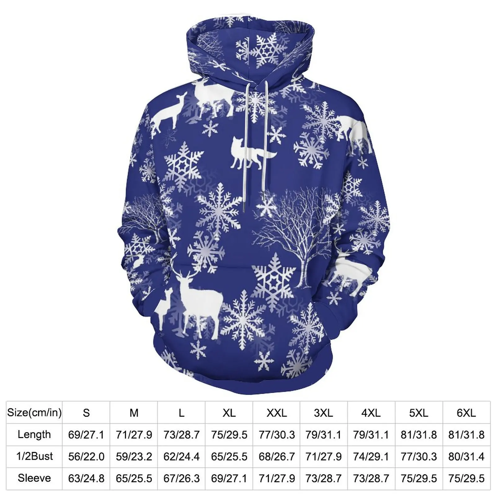 Deer Bunny Fox Loose Hoodies Animal Print Cool Pullover Hoodie Male Long-Sleeve Oversized Classic Design Hooded Sweatshirts