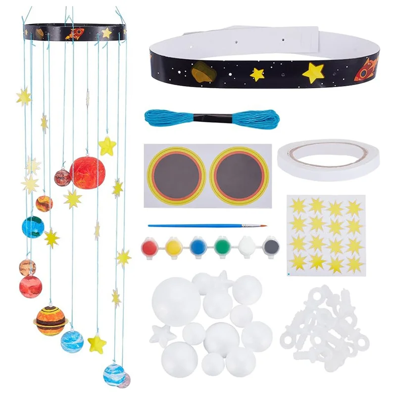 ABJL-3D sistema solar modelo bola de espuma kit completo diy pendurado kit projeto solar para pendurar espaço presente aniversário natal