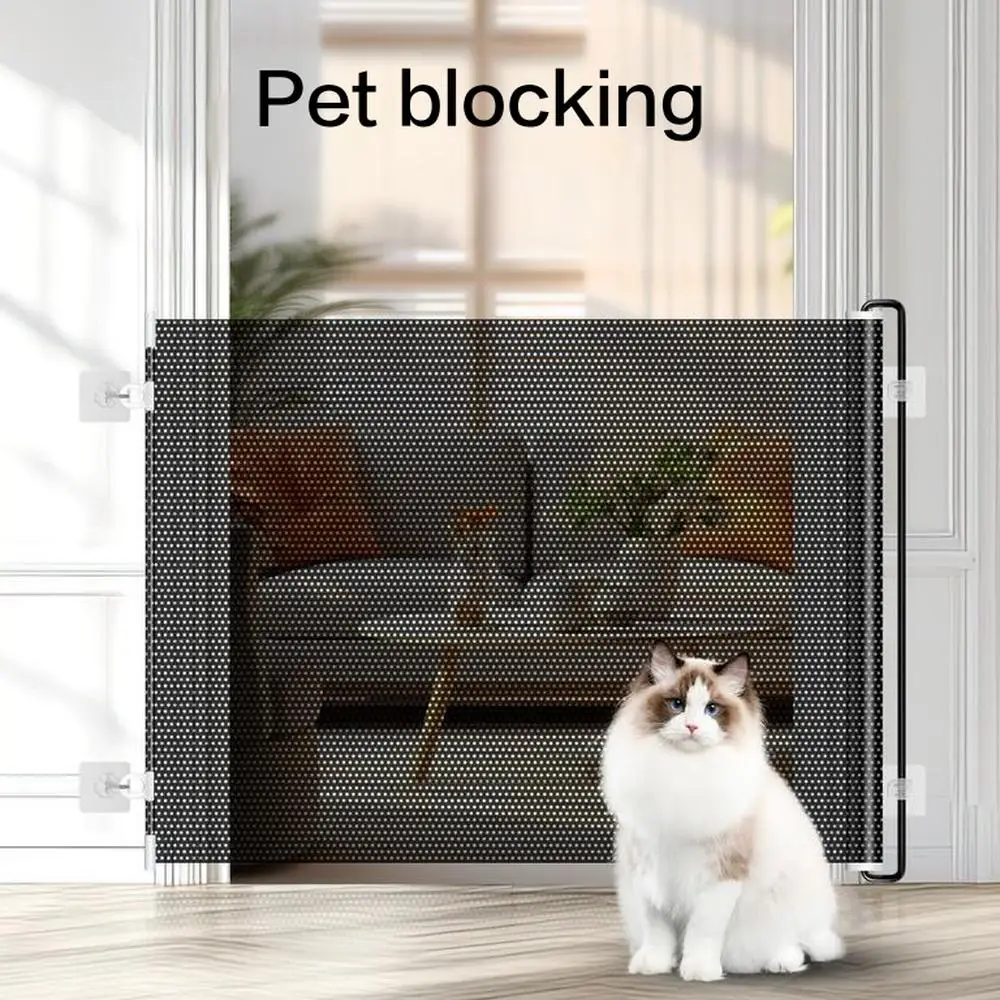 

Non drilling pet blocking automatic retractable pet fence indoor pet safety fence anti jumping partition safe not harmful to pet