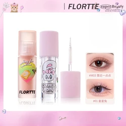 FLORTTE BUNNY paleta de sombra de ojos líquida, brillo fino, gusano de seda mate, sombra de ojos brillante