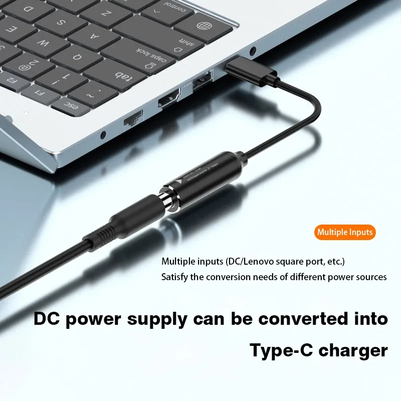 DC zu Typ C Stromkonvertierung Typ-C-Aufladung PD65w DC-Buchse auf C-Stecker Adapterkabel 5 V/9 V/20 V DC auf Typ-C DP-Adapterkabel