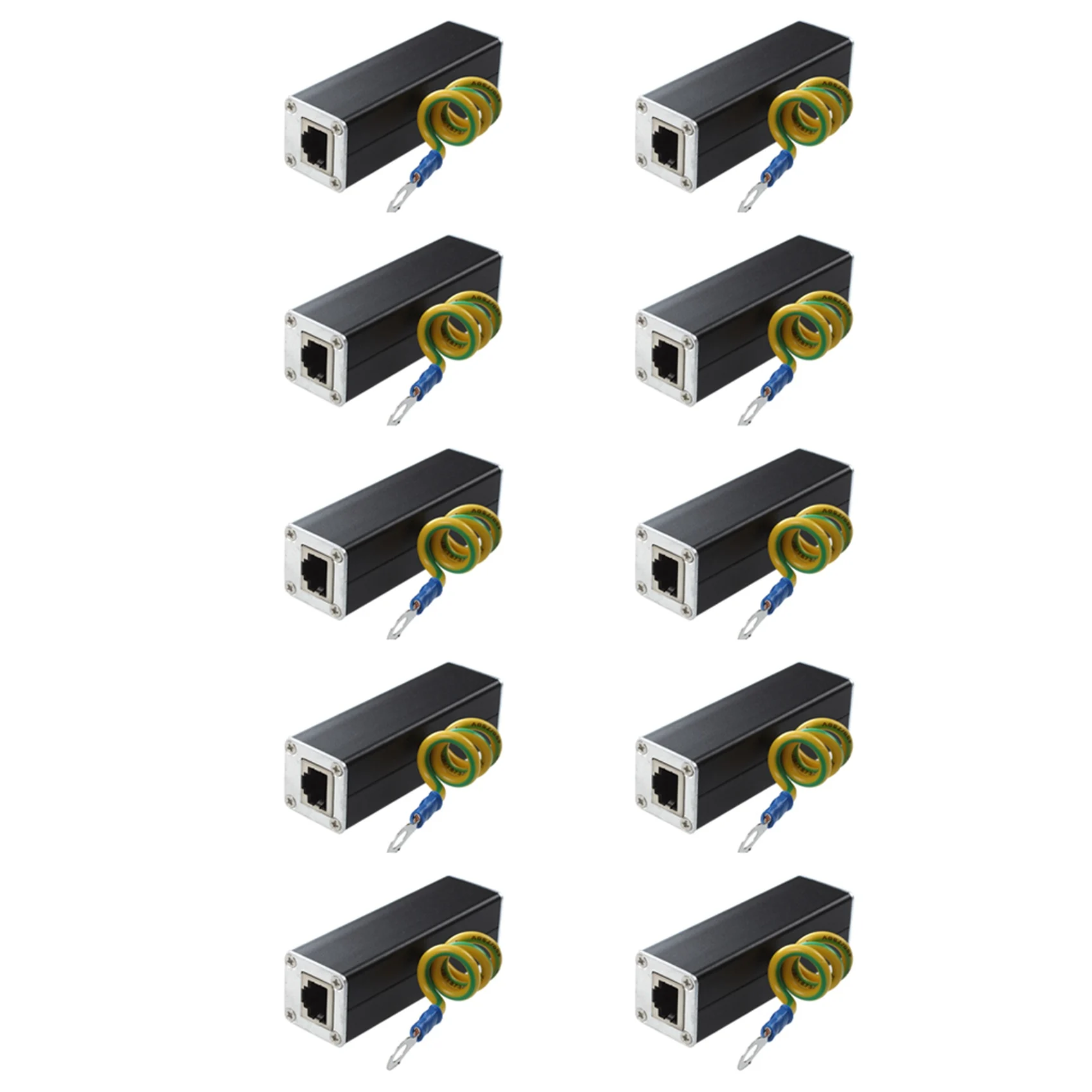 Stylish-10X RJ45 Plug Ethernet Network Surge Protector Thunder Arrester 100Mhz