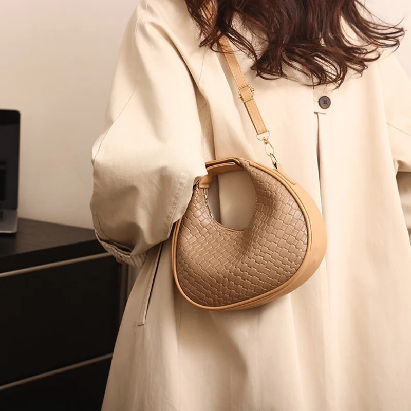 Mode Schwarz Halbmond Tasche Luxus Pu Leder Damen Geldbörsen und Handtaschen Umhängetaschen Frauen Schulter Taschen – Detail 13