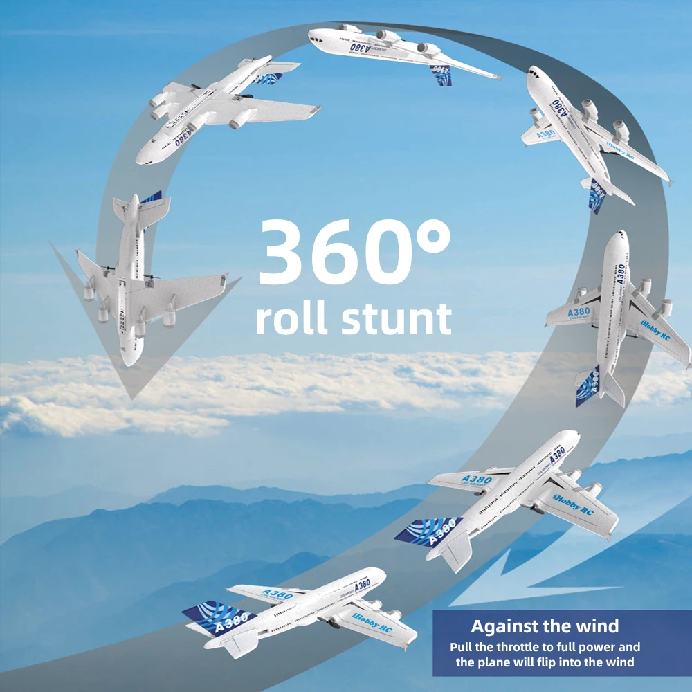 A380 طائرة ايرباص رغوة RC طائرة اللعب 2CH 3CH 2.4G الإنزلاق الثابتة الجناح RTF طائرة اللعب في الهواء الطلق الطائرة بدون طيار نموذج الأطفال هدايا عيد الميلاد #3