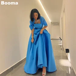 Booma Blue Elegant Prom Dresses Off Shoulder A-Line Women's Evening Dresses Simple Formal Party Gowns Dubai robes de soirée